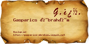 Gasparics Ábrahám névjegykártya